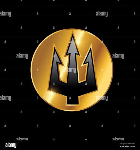 Golden Trident Logo Vector Sign Stock Vector Image & Art - Alamy