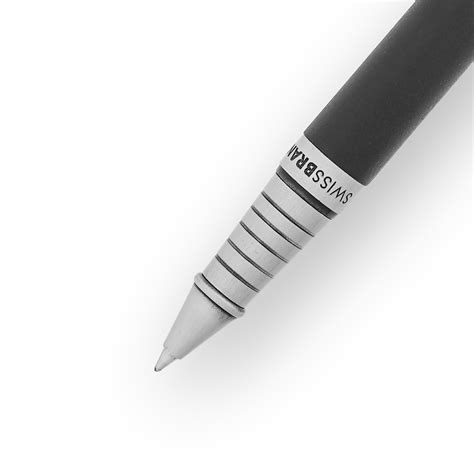 SWISSBRAND Eternia 2511 Matte black Rollerball Pen with black gem embe ...