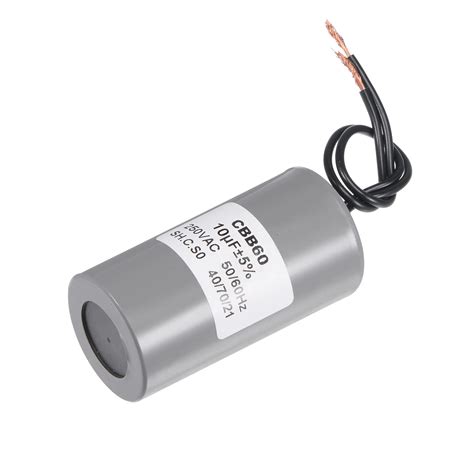MECCANIXITY CBB60 Run Capacitor 10uF 250V AC 2 Wires 50/60Hz Cylinder ...