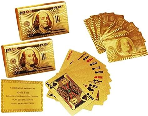 CARE CASE - Set of 2- Playing Cards Gold 24 K Gold Cards Foil Plated ...