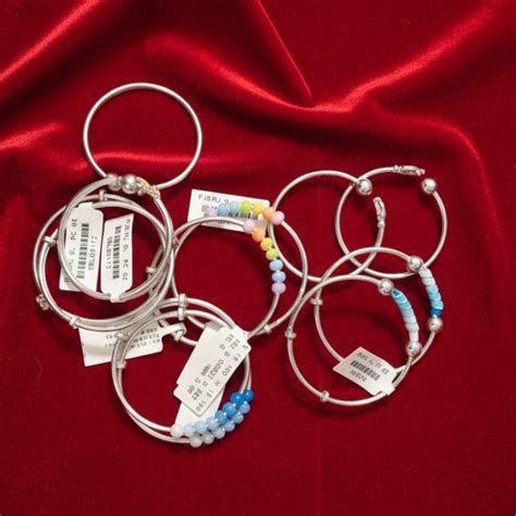 Colourful Beaded Silver Baby Kada Set | The Velvet Box