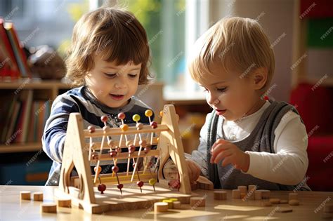 Premium Photo | Engaging Educational Games Children Playing with Toys ...