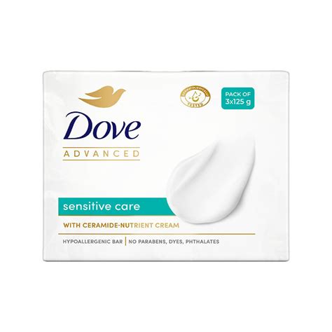 Dove Advanced Sensitive Care Bar with Ceramide nutrient cream, 3x125g