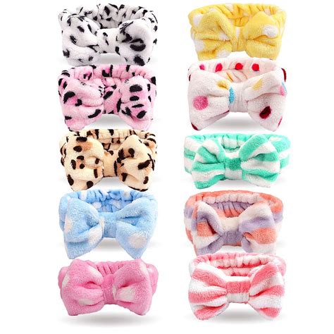 Canitor 10 Pack Spa Headbands Towel Headbands for Washing Face Bow ...