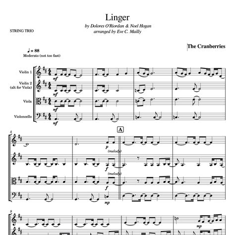 Cranberries Linger Sheet Music at Joel Sherwin blog