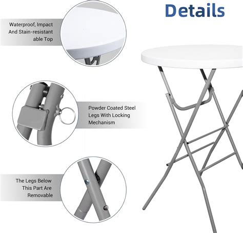 2 PCS 32in Round Folding Cocktail Table - Byliable