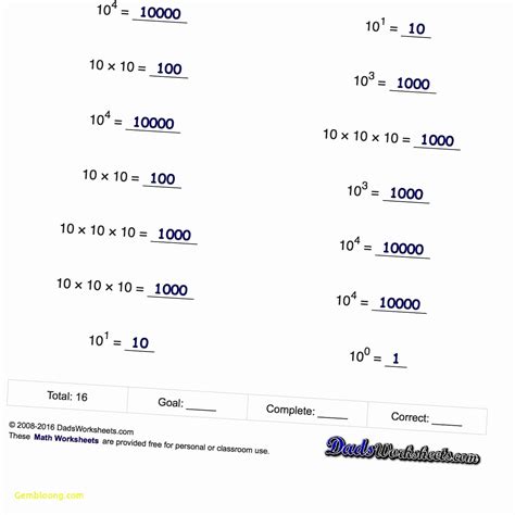 50 Negative Exponents Worksheet Pdf