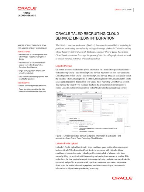 Fillable Online Oracle Taleo Recruiting Cloud Service: LinkedIn ...