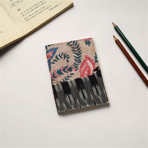 Multicolor Patchwork Fabric Cover Handmade Paper Notebook