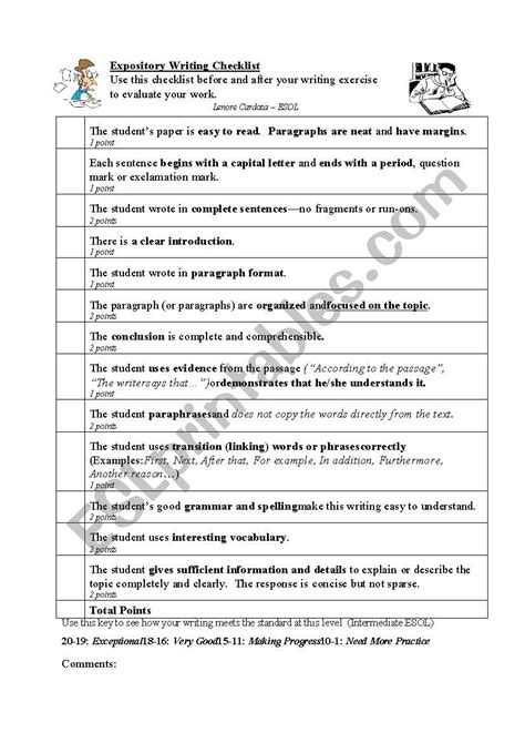Image result for Expository Writing Checklist