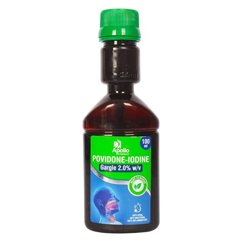 Buy Apollo Pharmacy Povidone Iodine 2% W/V Gargle, 100 ml | 19 Minutes ...