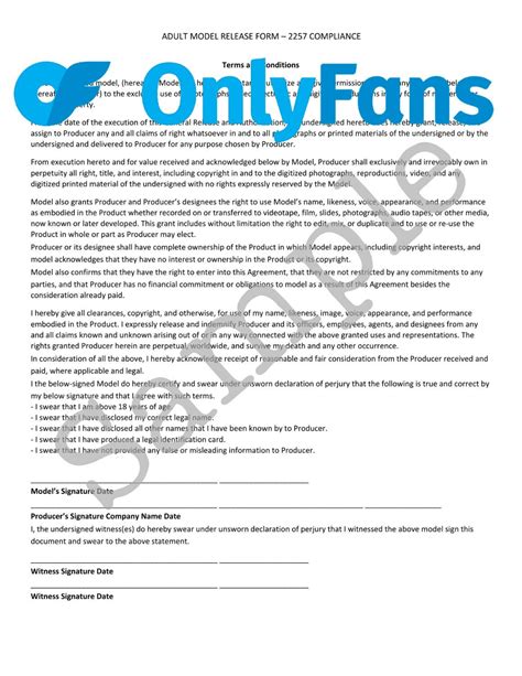 Onlyfans Release Form Pdf at Alice Wollstonecraft blog