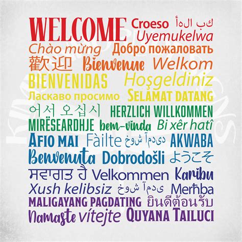 Welcome In Different Languages Printable - prntbl ...