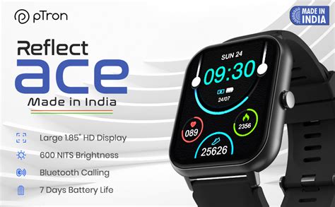 pTron Newly Launched Reflect Ace Smartwatch with Bluetooth Calling, 1. ...