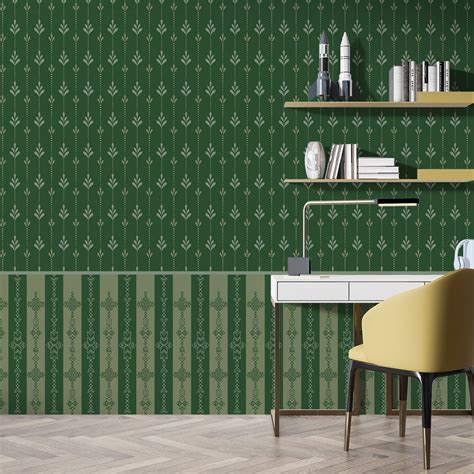 Botanical Harmony in Vertical Pattern Wallpaper | The Mural Story – The ...