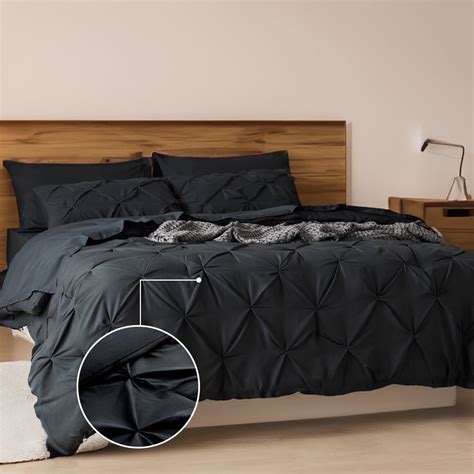 U by Bedsure Black King Comforter Set - 7 Pieces Pintuck Bedding Sets ...