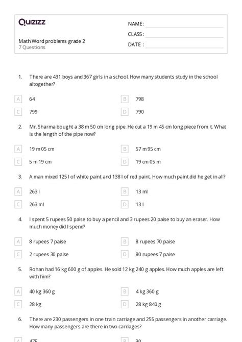 2Nd Grade Math Word Problems 的图像结果