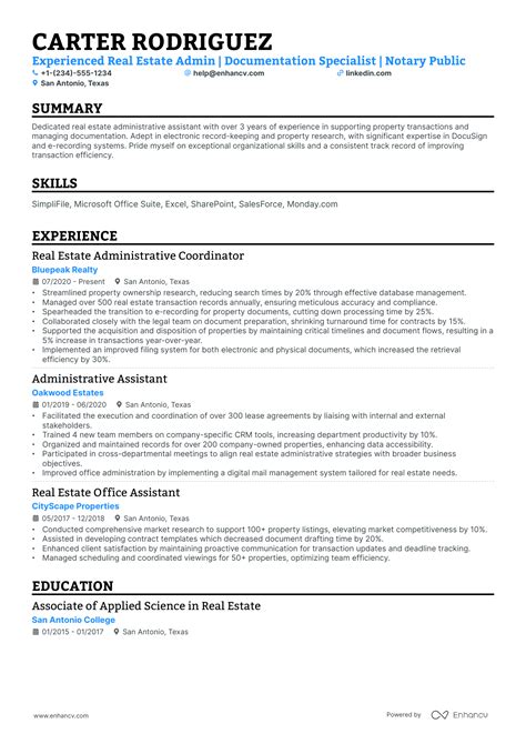 10 Real Estate Administrative Assistant Resume Examples & Guide for 2026