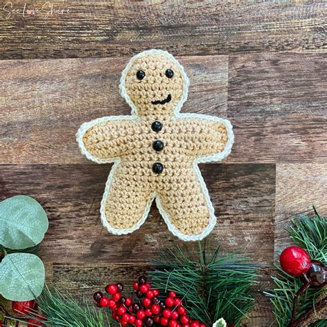 Gingerbread Man Crochet Stuffy Ornament / Garland