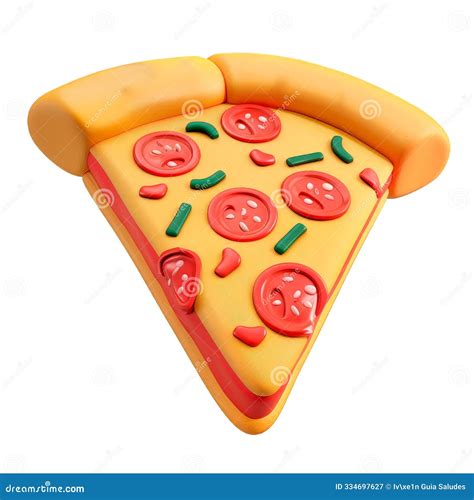 A Piece of Pizza 3D Cartoon Render Isolated on a Transparent Background ...