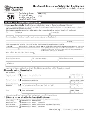 Bus Travel Assistance Safety Net Application Form - Fill and Sign ...