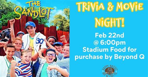 The Sandlot Movie and Trivia Night, Happy Basset Barrel House, Topeka ...