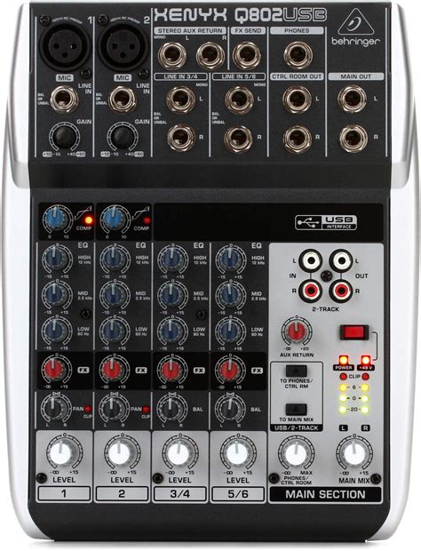 Behringer Xenyx Q802usb Premium 8 Input 2 Bus Mixer Xenyx | Desertcart ...