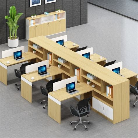 职员桌财务桌简约现代4/6/8人位电脑桌子办公室员工办公桌椅组合-淘宝网