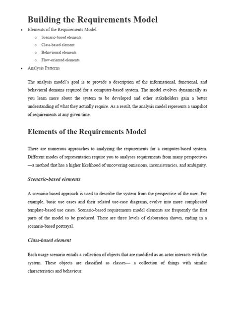 Image result for Requirements Modeling Example