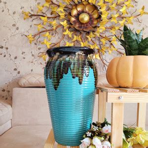 Niyara large stylish blue colour flow look ceramic planters pot size-14 ...