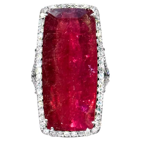 Red Tourmaline Rubellite 25.5 Carats with Pave Diamonds Paradizia Ring For Sale at 1stDibs ...