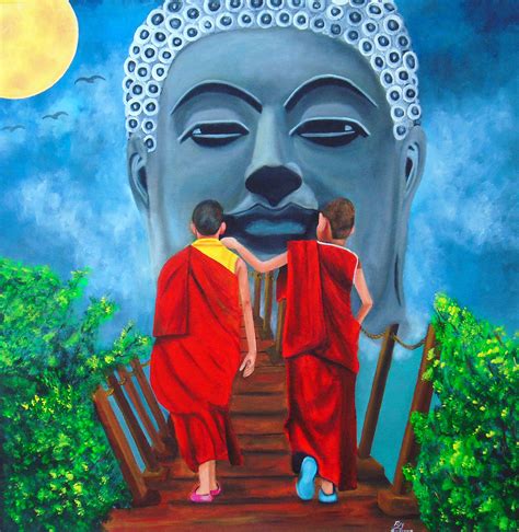 Buy Painting Way Of Buddha Artwork No 15402 by Indian Artist Rijoy P ...