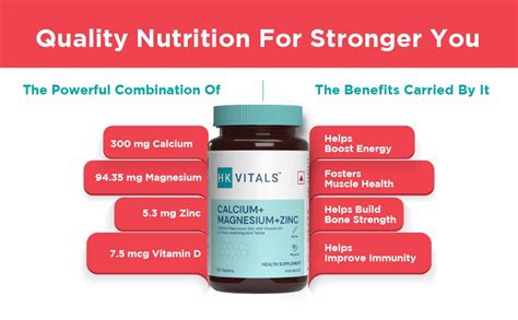 HealthKart HK Vitals Calcium Magnesium & Zinc Tablets with Vitamin D3 ...