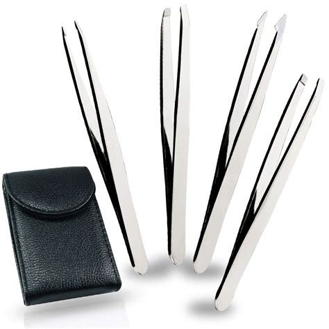 Dr.nail Professional Stainless Steel Tweezers Set,4Pcs Precision ...