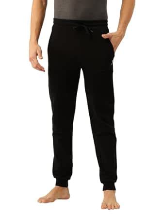 John Players Men s Cotton Joggers with Ribbed Front Panel & Side ...