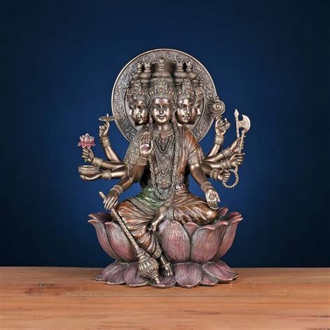 Ekaa Handicrafts Ekaa Handicrafts Cold Cast Bronze Gayatri maa on Lotus ...