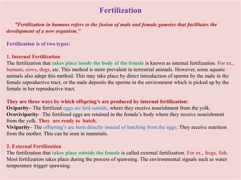 Image result for Fertilisation Types