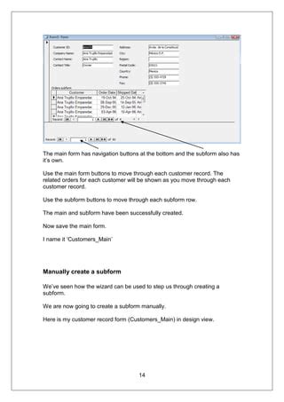 Image result for Microsoft Access Subform Tutorial