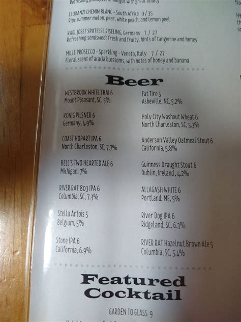 Menu at Five Loaves Cafe, Summerville, 214 N Cedar St