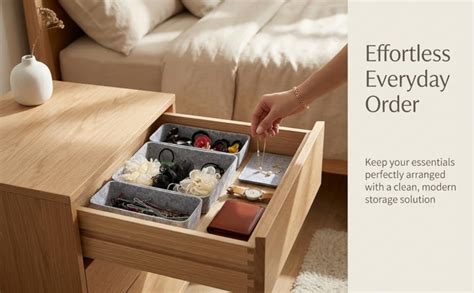 House of Quirk Felt Drawer Organizer, Rectangle Set of 3 Drawer ...