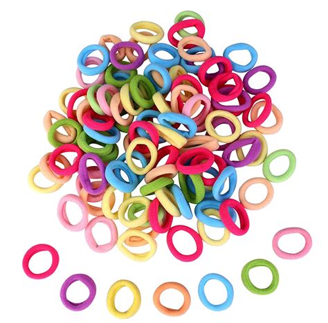 Multi- Color Hair Rubber Bands Elastic Cotton Stretch Hair Ties Band ...