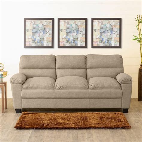 Buy Helios Scott Nxt Fabric 3-Seater Sofa - Beige from Helios by Home ...