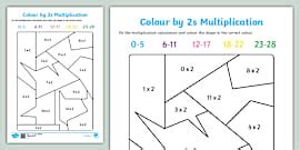 Colour by 3s Multiplication Activity Worksheet