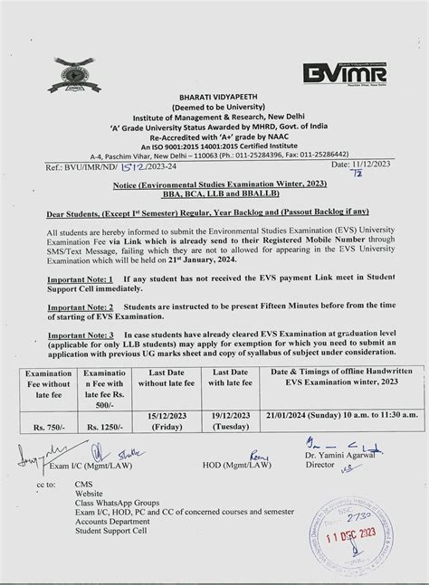 Notice And Announcements - Happenings | BVIMR, New Delhi