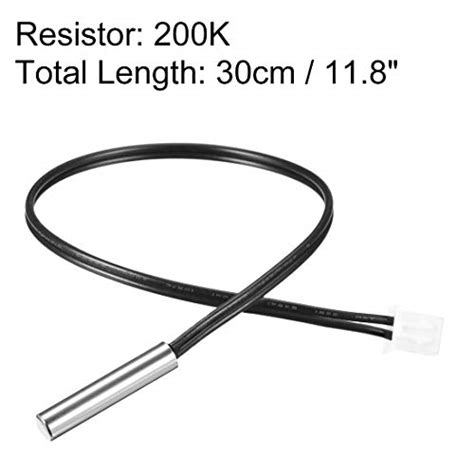 Buy uxcell 200K NTC Thermistor Probe 11.8 Inch Stainless Steel ...