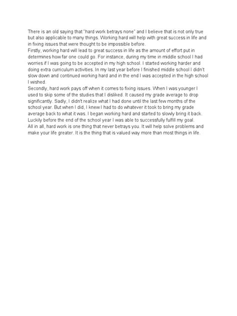 Image result for Hard Work Outline Example