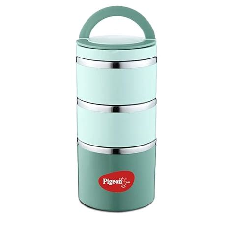 Buy Pigeon Thermo warm and fresh pack of 3 stackable tiffin box | 600ml ...