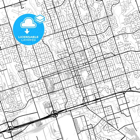 Layered PDF map of Oshawa, Ontario, Canada - Vector Download – HEBSTREITS