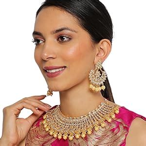 ZAVERI PEARLS Lavishing Pearls Choker Necklace Set For Women-ZPFK9091 ...