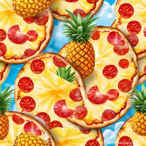 Pineapple on Pepperoni Pizza | Stable Diffusion Online